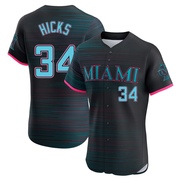 Elite Liam Hicks Men's Miami Marlins 2025 City Connect Jersey - Black