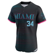 Elite Liam Hicks Men's Miami Marlins 2025 City Connect Jersey - Black