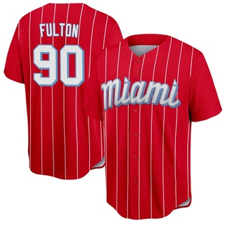Replica Daxton Fulton Men's Miami Marlins 2021 City Connect Jersey - Red