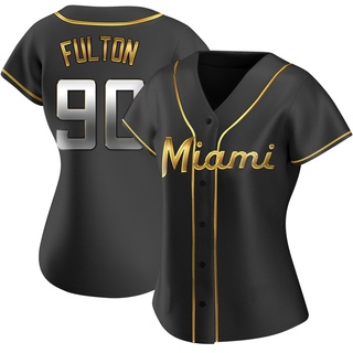 Replica Daxton Fulton Women's Miami Marlins Alternate Jersey - Black Golden