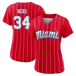 Replica Liam Hicks Women's Miami Marlins 2021 City Connect Jersey - Red
